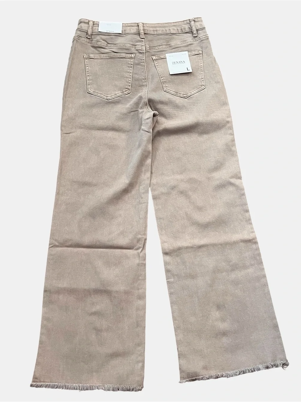 Zenana Outfitters Sand Beige Flare Jeans - Picture 8 of 10